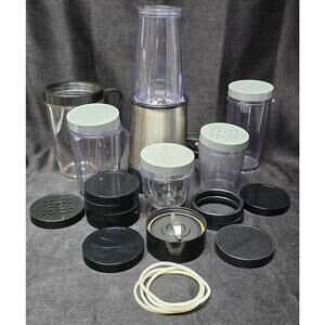 Bella Cucina 10029 Rocket Blender Set w Cups Attachments Lids Shaker Accessories